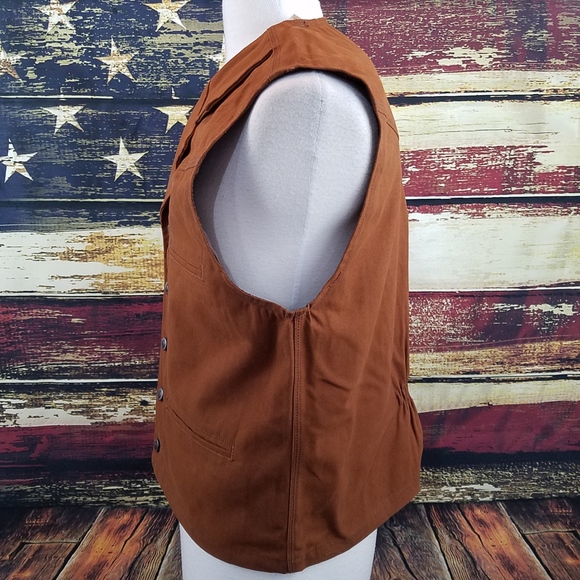 WYOMING TRADERS MENS CINNAMON BRONCO CANVAS VEST - Picture 5 of 8